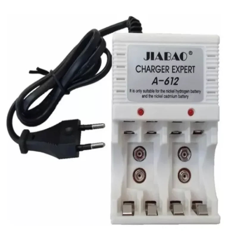 Carregador De Pilha Aa Aaa Bateria 9v Recarregável Bivolt 612