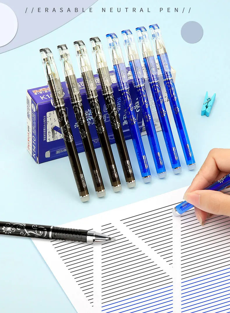 26 Pcs/Set Kawaii Erasable Pens 0.35mm Gel Pen Waterproof Gel Ink Stationery School Writing supplies for Notebook Office Student