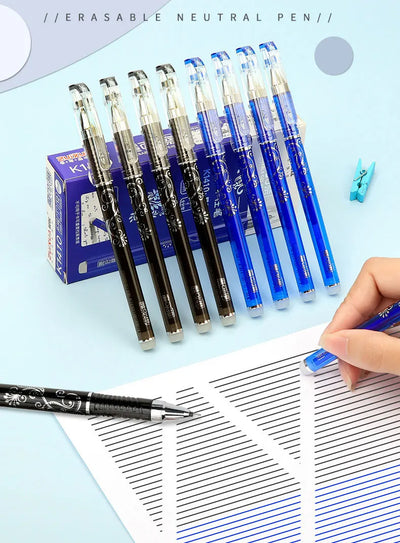 26 Pcs/Set Kawaii Erasable Pens 0.35mm Gel Pen Waterproof Gel Ink Stationery School Writing supplies for Notebook Office Student