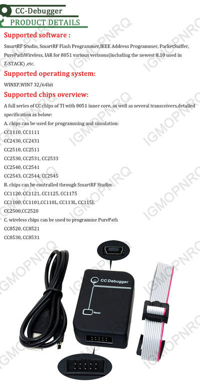 CC2531 Zigbee Emulator CC-Debugger USB Programmer CC2540 CC2531 Sniffer with antenna Bluetooth Module Connector Downloader Cable