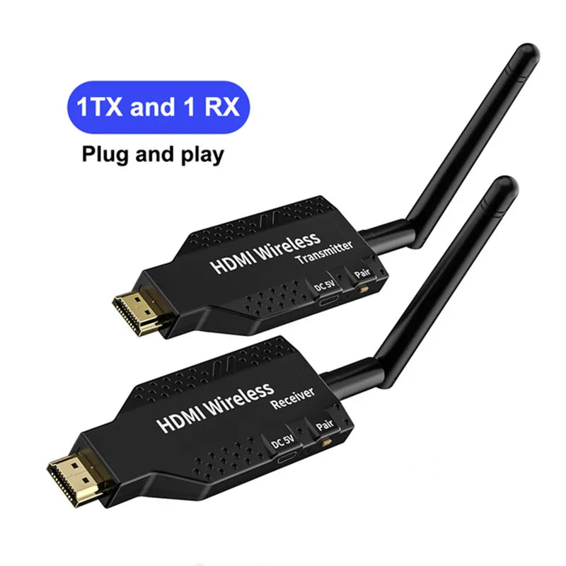 50M Wireless Wifi HDMI Extender Video Transmitter and Receiver Adapter 1080P Screen Share Switch for PS4 Notebook To TV Monitor