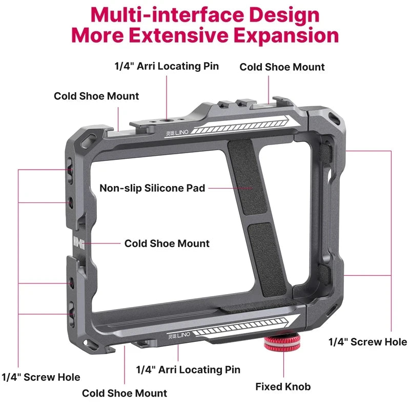 Ulanzi Lino Smartphone Cage for iPhone 16 15 14 13 X XR XS Max Mini/Pro/Pro Max Smartphone Handle Grip Phone Vlog Video