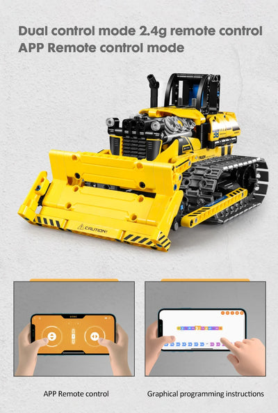520pcs 3 in 1 City Technical RC Robot Excavator Racing Car Building Blocks Remote Control Bulldozer Truck Bricks Toys For Kids