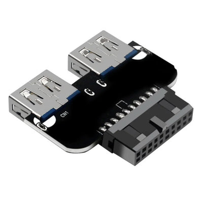Female Motherboard Adapter USB 3.0 19 20 Pin Socket to Dual USB 3.0 A Splitter Anti-Interference Ability Stability
