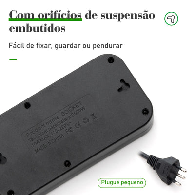 Extension, electrical extension, USB socket, power outlet line filter, 5 meters extension, electric extension, 110-220V,10A