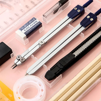 15 In1 Compass Ruler Math Geometry Plate Stationery Set Students Professional Civil Mechanical Engineering Drawing Accessori