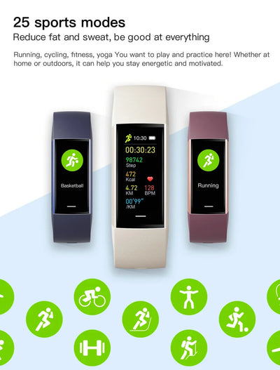 Amoled Display 1.1 Inch Women Smart Bracelet Fitness Band Watch New In Women'S Watches Pedometers For Walking For Oppo Phone