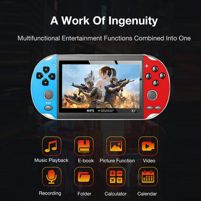 X7 Dual Joystick Handheld Game Console 4.3 Inch HD Large Screen Supports 12 Emulator Games Built-in 10000 Games