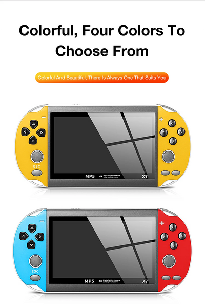 X7 Dual Joystick Handheld Game Console 4.3 Inch HD Large Screen Supports 12 Emulator Games Built-in 10000 Games