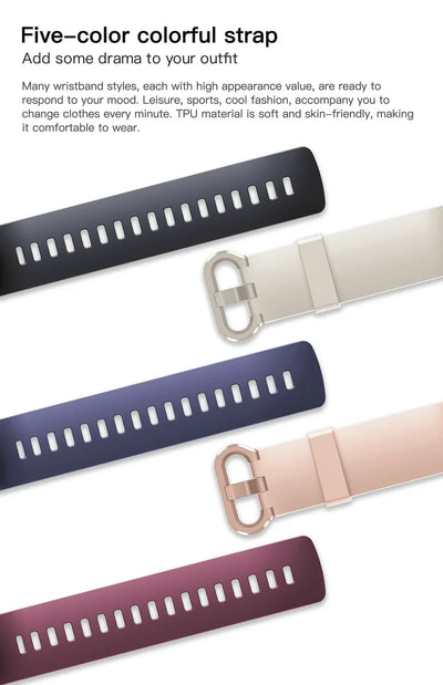 Amoled Display 1.1 Inch Women Smart Bracelet Fitness Band Watch New In Women'S Watches Pedometers For Walking For Oppo Phone