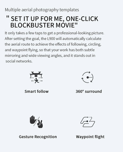 L900 Pro GPS Drone 4K Professional HD Dual Camera 5G Wifi Photography Brushless Foldable Quadcopter RC Distance 1.2KM Dron Toy