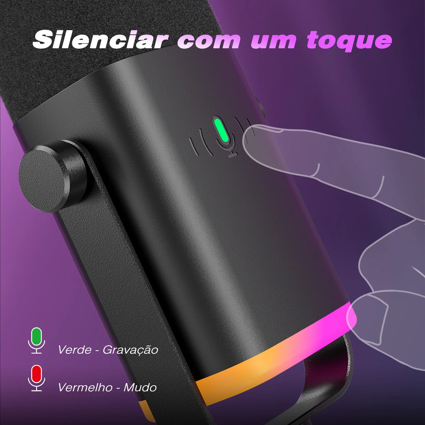 FIFINE USB/XLR Dynamic Microphone with Touch Mute Button,Headphone jack,I/O Controls,for PC PS5/4 mixer,Gaming MIC Ampligame AM8