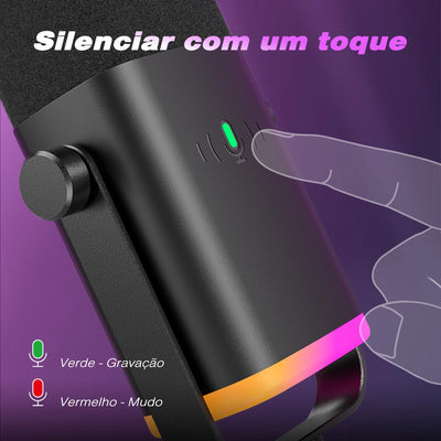 FIFINE USB/XLR Dynamic Microphone with Touch Mute Button,Headphone jack,I/O Controls,for PC PS5/4 mixer,Gaming MIC Ampligame AM8