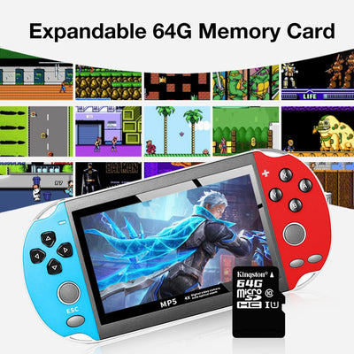 X7 Dual Joystick Handheld Game Console 4.3 Inch HD Large Screen Supports 12 Emulator Games Built-in 10000 Games