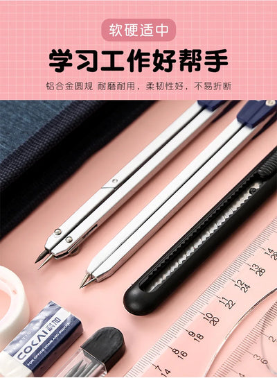 15 In1 Compass Ruler Math Geometry Plate Stationery Set Students Professional Civil Mechanical Engineering Drawing Accessori