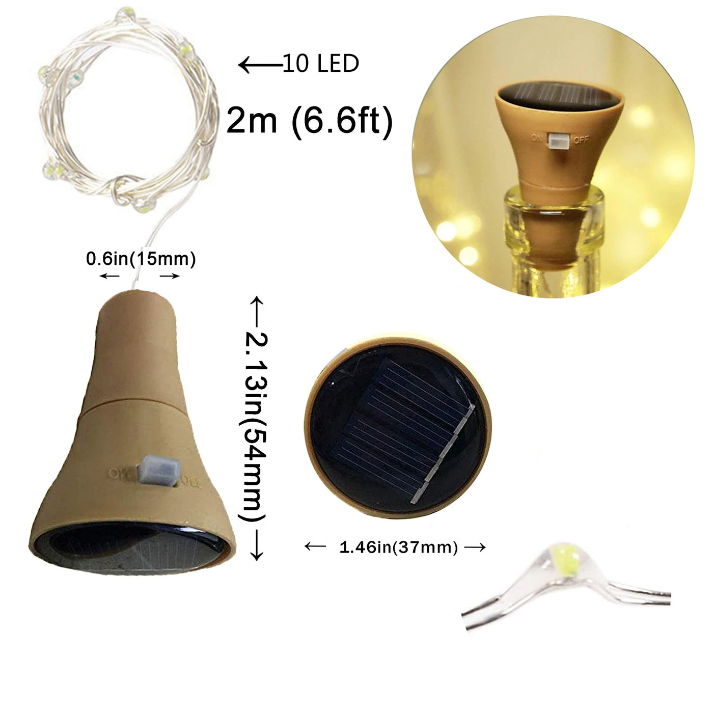 LED Solar Powered Bottle Stopper Light String Solar Outdoor Lights Garland Room Decoration Party Xmas Tree Wedding Decor