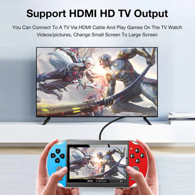 X7 Dual Joystick Handheld Game Console 4.3 Inch HD Large Screen Supports 12 Emulator Games Built-in 10000 Games