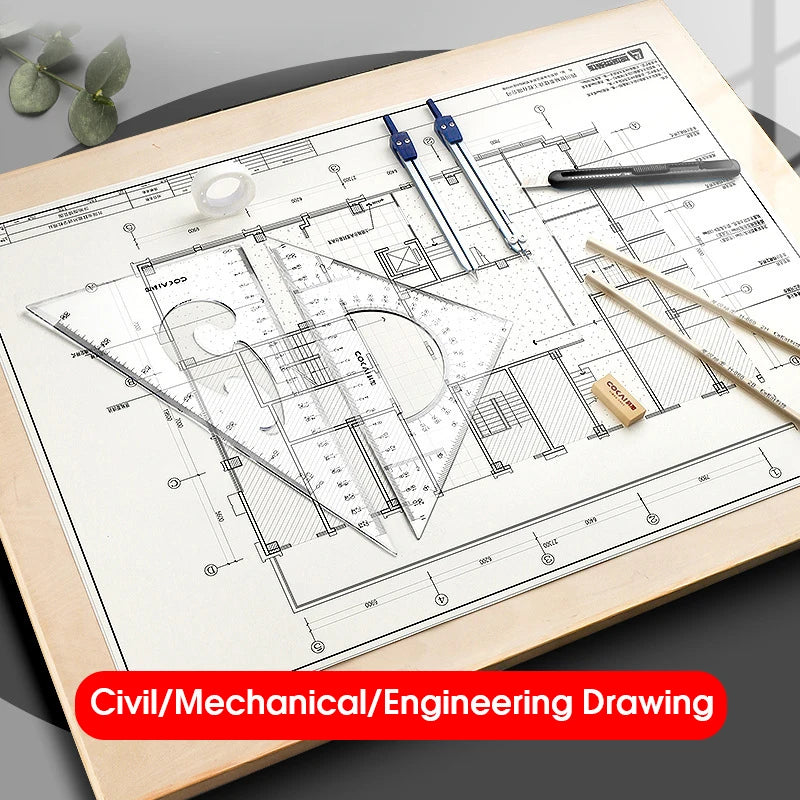 15 In1 Compass Ruler Math Geometry Plate Stationery Set Students Professional Civil Mechanical Engineering Drawing Accessori
