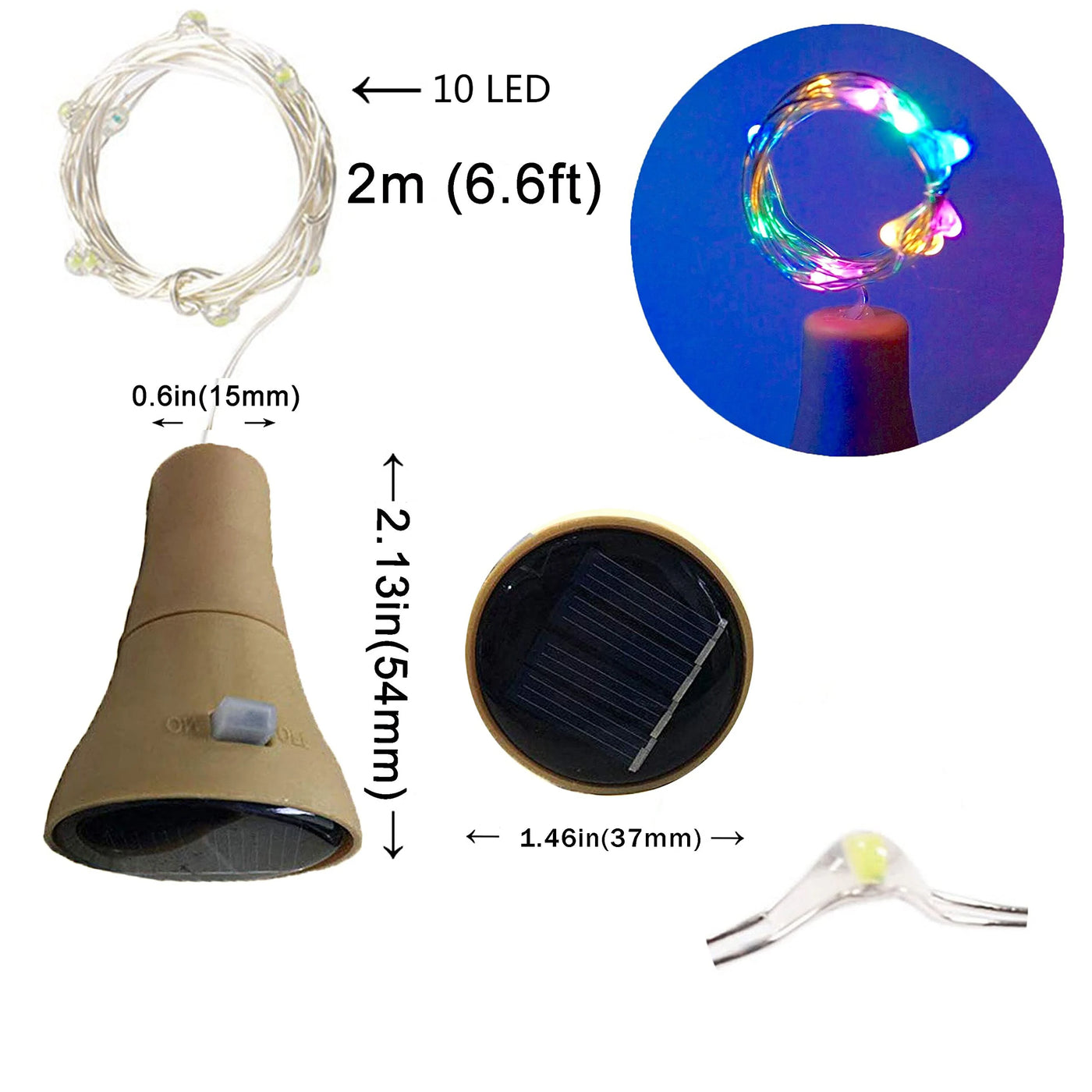 LED Solar Powered Bottle Stopper Light String Solar Outdoor Lights Garland Room Decoration Party Xmas Tree Wedding Decor