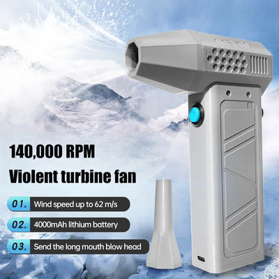 130000 RPM Mini Air Blower Handheld Electric Turbo Jet Fan Brushless Motor Violent Blower Wind Speed 52m/s Industrial Duct Fan