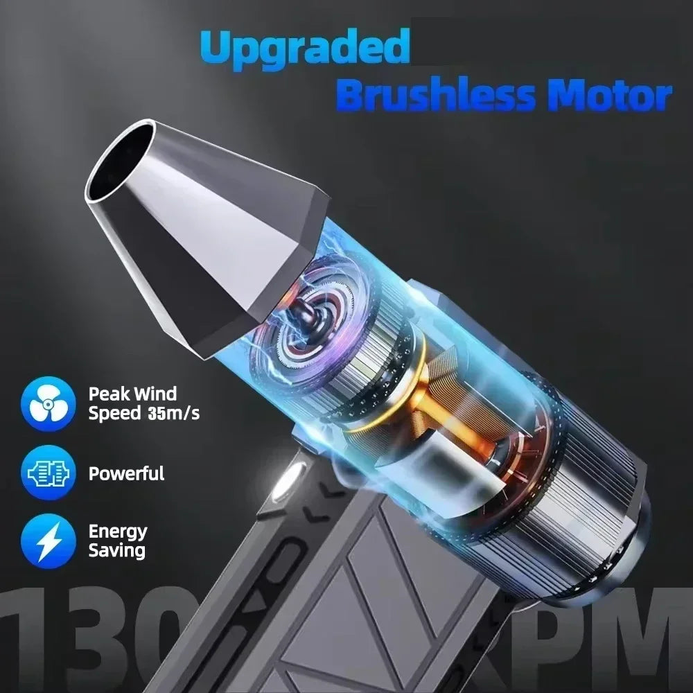 130000 RPM Mini Air Blower Handheld Electric Turbo Jet Fan Brushless Motor Violent Blower Wind Speed 52m/s Industrial Duct Fan