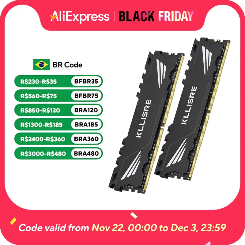 Kllisre RAM DDR4 8GB 16GB Memory 2666MHz 3200MHz Desktop Dimm High Compatible