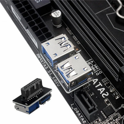 Female Motherboard Adapter USB 3.0 19 20 Pin Socket to Dual USB 3.0 A Splitter Anti-Interference Ability Stability