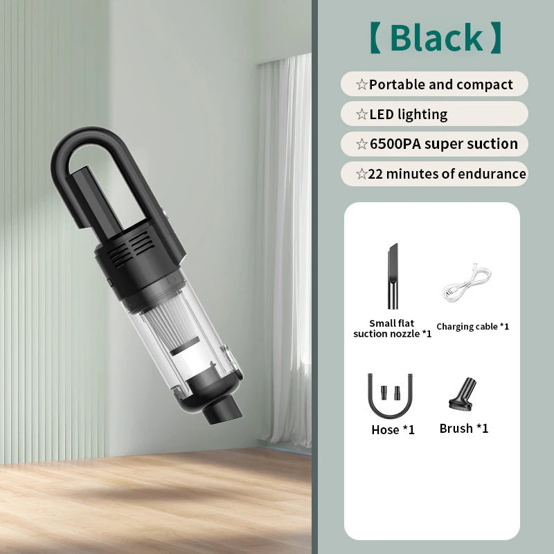 Multifunction Home-appliance 6500Pa Cleaning Machine Powerful Wireless Car Vacuum Cleaner Metal Strainer Portable Handheld