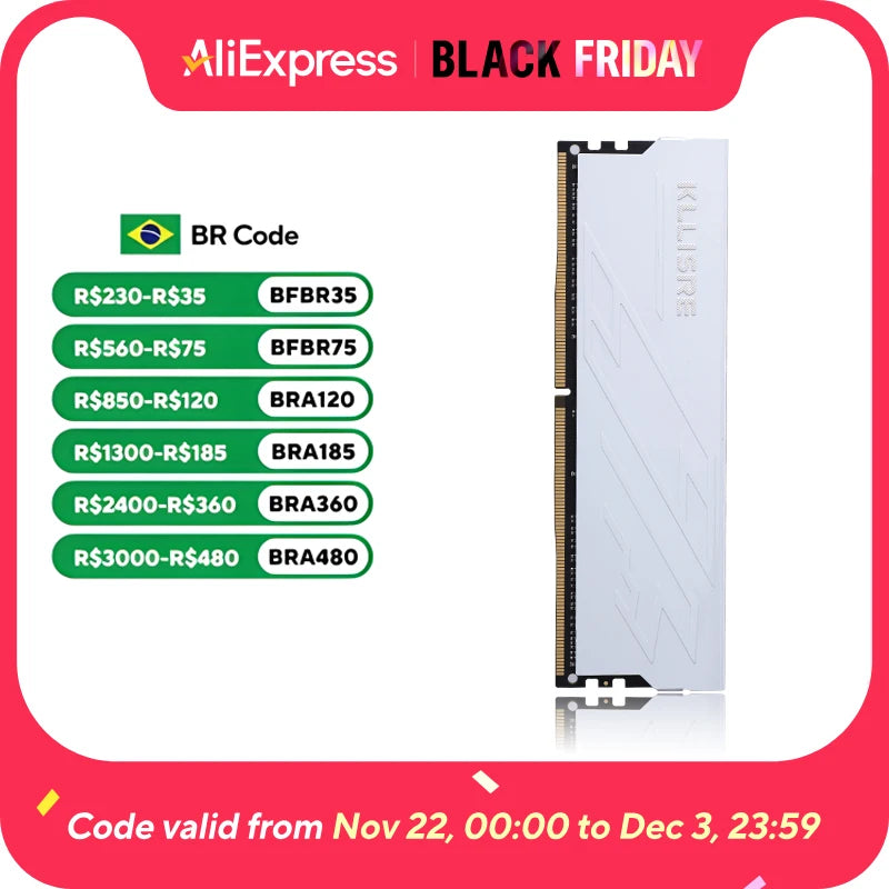 Kllisre DDR4 16GB 3200MHz 3600MHz Desktop Ram Memory