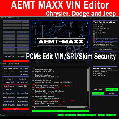 AEMT MAXX for Chrysler VIN Editor Program PCMs Edit Skim Security Use GPEC for Chrysler/Dodge/Jeep Gas Diesel 2022 Support J2534