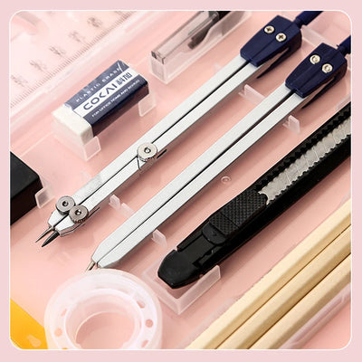 15 In1 Compass Ruler Math Geometry Plate Stationery Set Students Professional Civil Mechanical Engineering Drawing Accessori