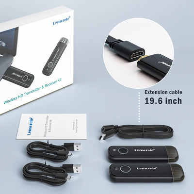 Lemorele 1080P HDMI Wireless Transmitter Receiver Wireless HDMI Video Extender kit Adapter for Laptop TV Projector Monitor