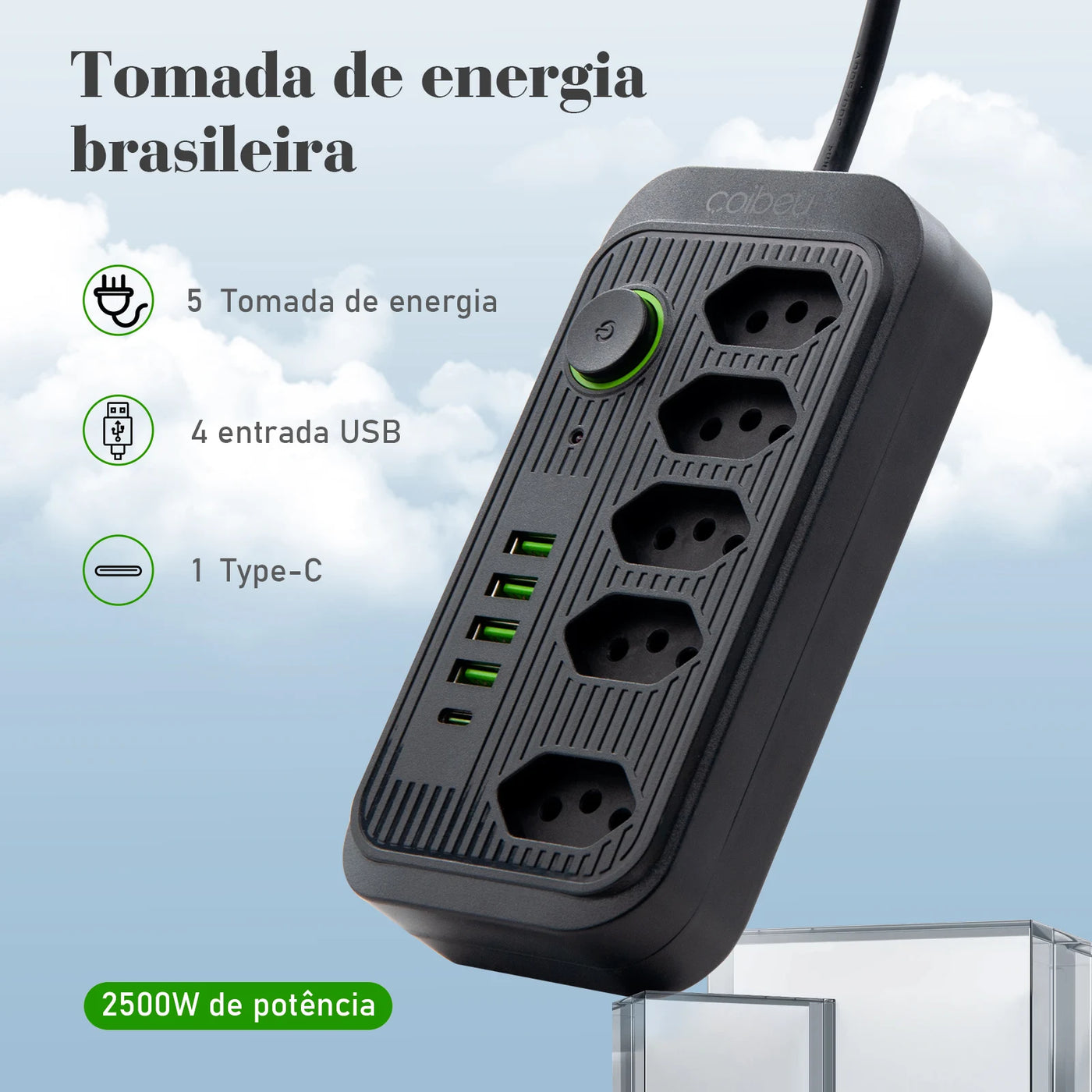 Extension, electrical extension, USB socket, power outlet line filter, 5 meters extension, electric extension, 110-220V,10A